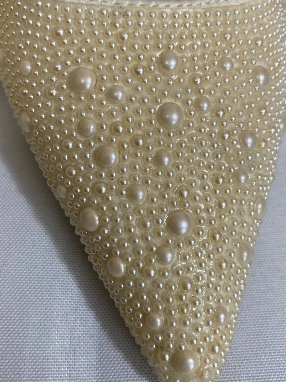 a new day Pearl-Studded Pointed Toe Slingback Flats in Beige